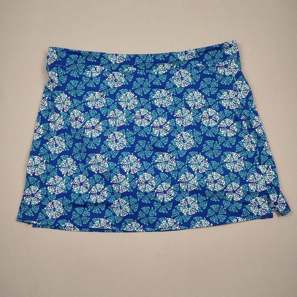 Tranquility Skort Womens XXL Blue Floral Mosaic Activewear Polyester Spandex - Picture 2 of 7